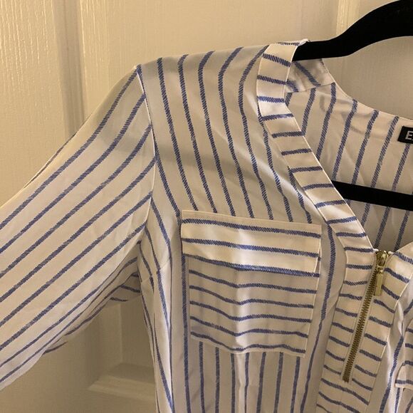 Express Long Sleeve Striped Blouse - Picture 8 of 9
